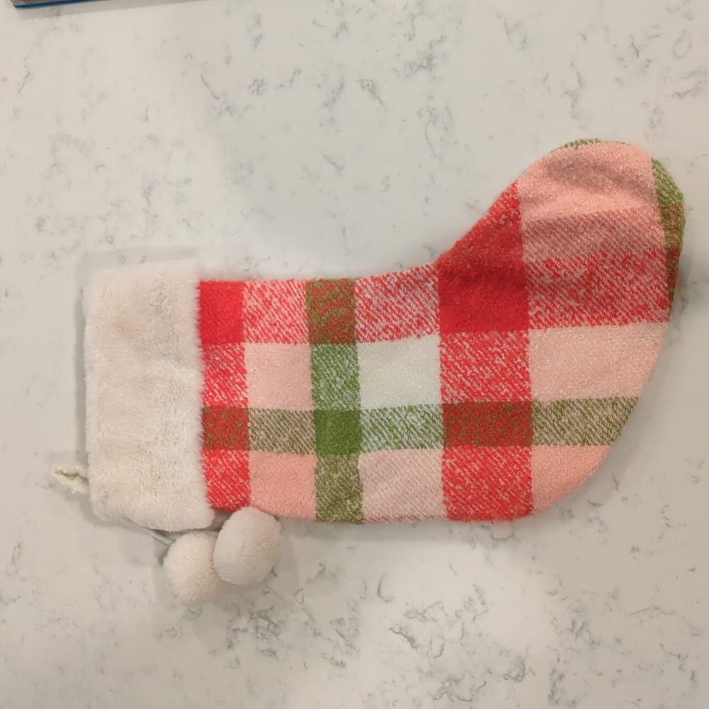 Fuzzy plaid stocking